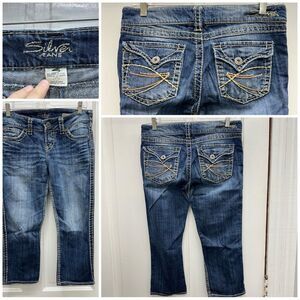 Silver Mckenzie thick stitch denim jean capri capris‎ women's 28